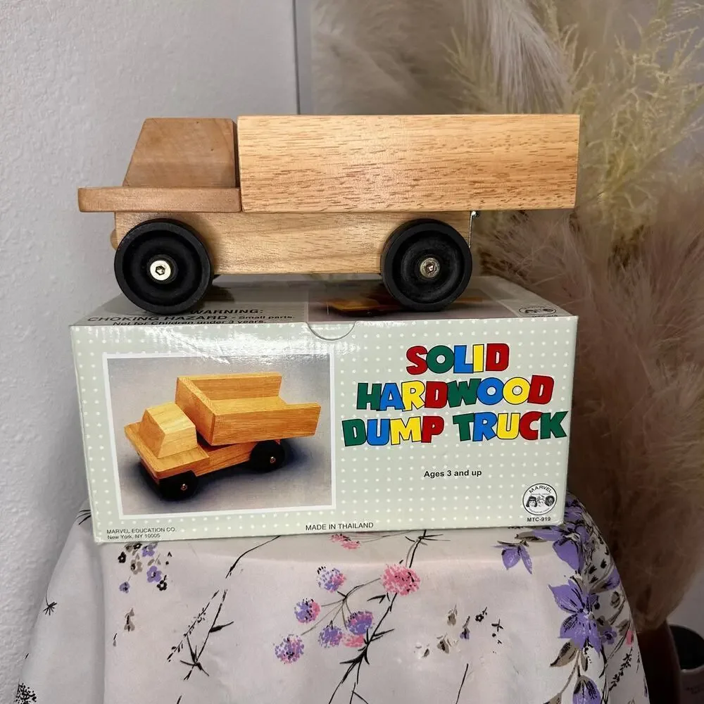 Solid Hardwood Dump Truck Educational Toy